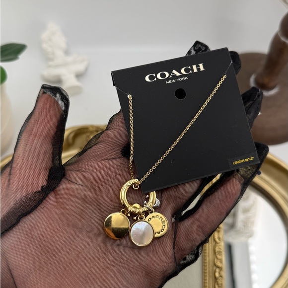 COACH New York Gold Charm Pendant Necklace – NWT - Picture 6 of 7
